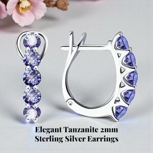 Elegant Tanzanite Sterling Silver Earrings